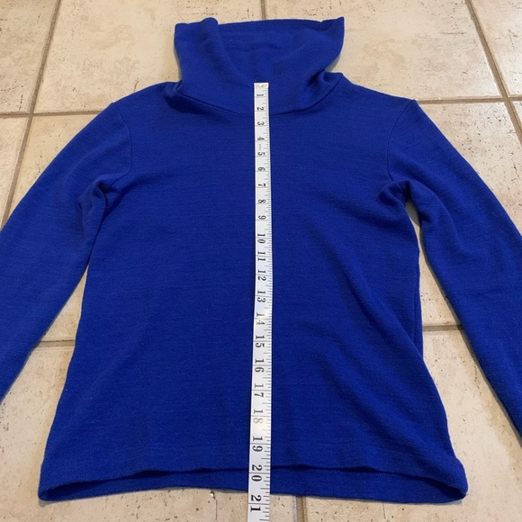 Vintage Royal Blue 100% Virgin Wool Turtleneck Sweater Woolmark Company Size S - Picture 6 of 6